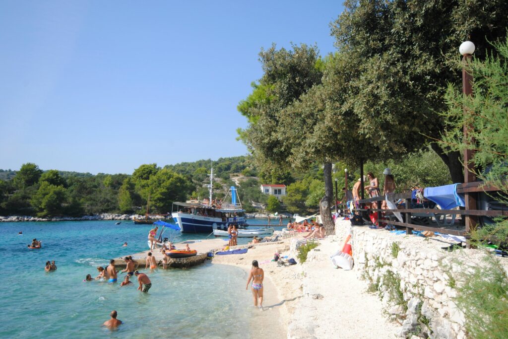 Duga uvala beach, Okrug Gornji, Čiovo, Croatia